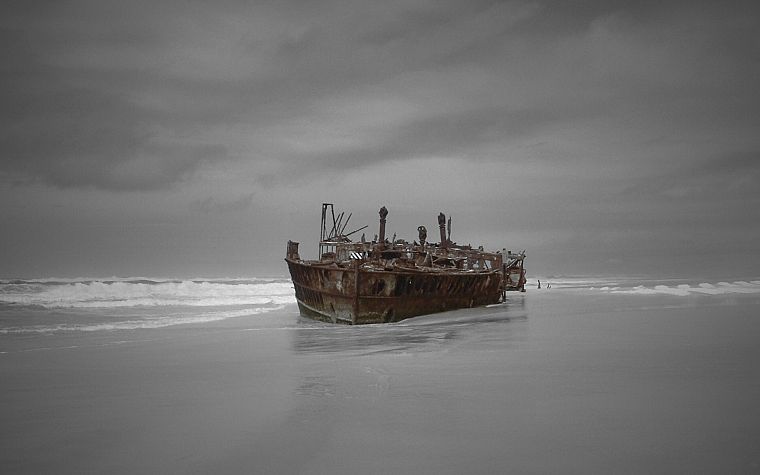 ships, shipwrecks, vehicles, beaches - desktop wallpaper