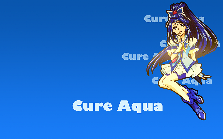 Pretty Cure, simple background, Cure Aqua - desktop wallpaper