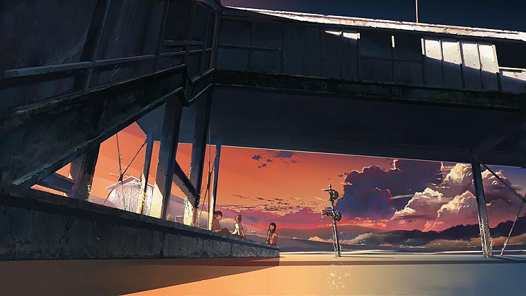 water, bridges, Makoto Shinkai, The Place Promised in Our Early Days - desktop wallpaper