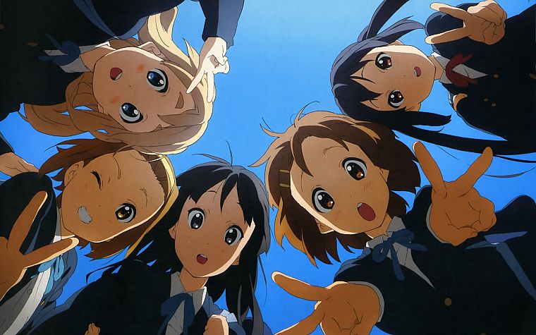 K-ON!, school uniforms, Hirasawa Yui, Akiyama Mio, Tainaka Ritsu, Kotobuki Tsumugi, Nakano Azusa - desktop wallpaper