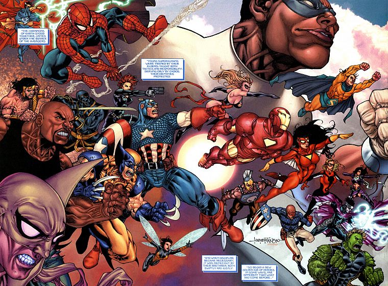 Iron Man, Spider-Man, Captain America, Wolverine, Marvel Comics - desktop wallpaper