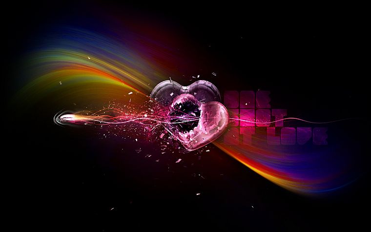 multicolor, digital art, hearts - desktop wallpaper