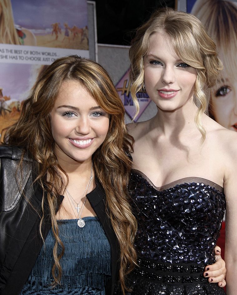 women, Miley Cyrus, Taylor Swift, celebrity, singers - desktop wallpaper