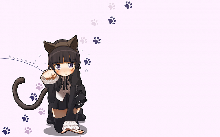 nekomimi, animal ears, Gokou Ruri, Ore No Imouto Ga Konna Ni Kawaii Wake Ga Nai, simple background - desktop wallpaper