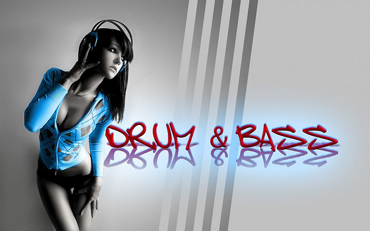 headphones, Aleksandra D, Aleksandra Wydrych, drum and bass - desktop wallpaper
