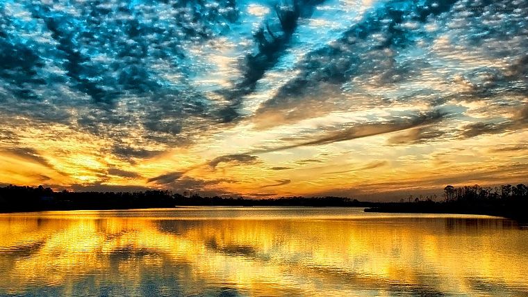 water, clouds, nature, lakes, skyscapes - desktop wallpaper