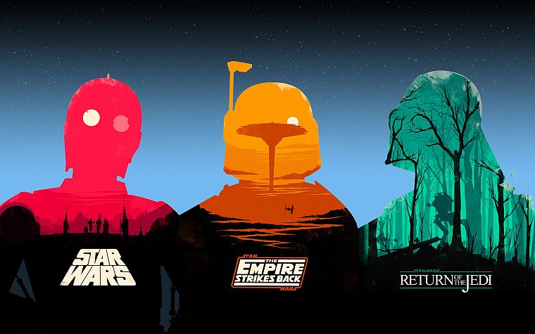 Star Wars, C3PO, Darth Vader, Boba Fett, Star Wars: The Empire Strikes Back - desktop wallpaper
