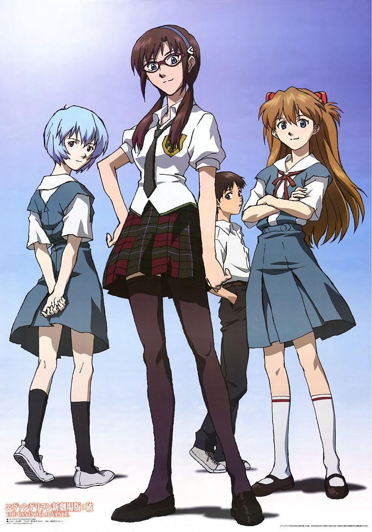 Ayanami Rei, Neon Genesis Evangelion, Ikari Shinji, Makinami Mari Illustrious, Asuka Langley Soryu - desktop wallpaper