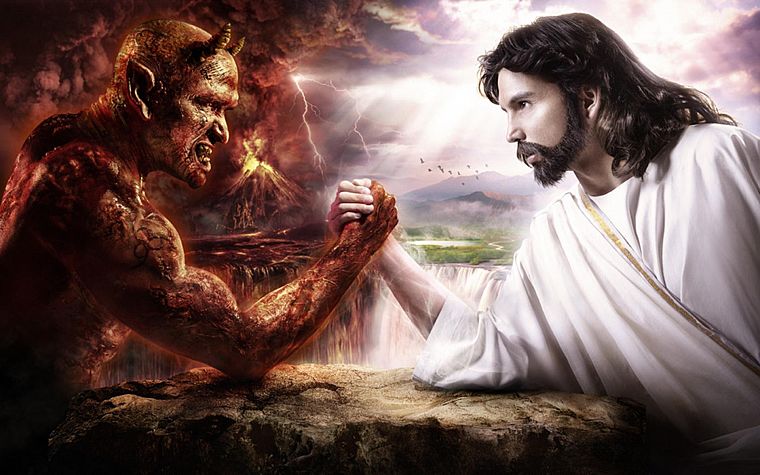 Jesus Christ, Satan - desktop wallpaper