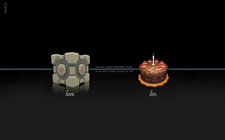 Portal, Companion Cube, Aperture Laboratories, cakes - desktop wallpaper