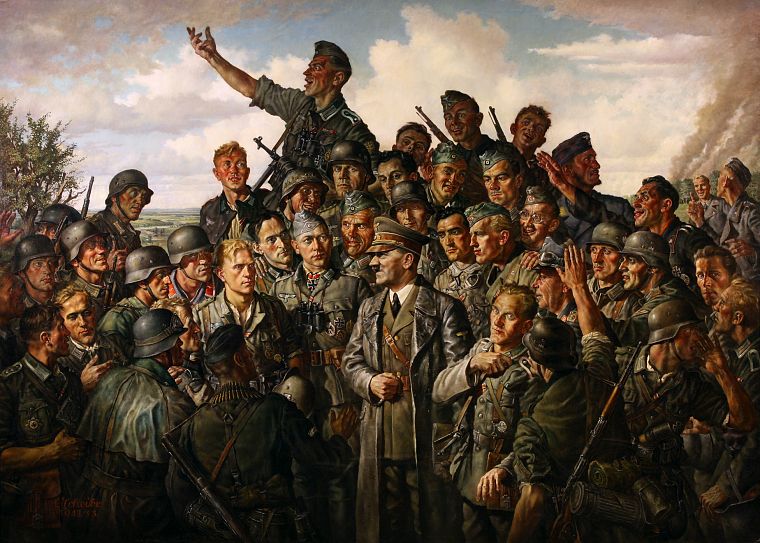 soldiers, paintings, war, Nazi, German - desktop wallpaper