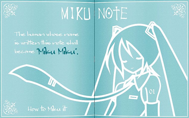 Vocaloid, Hatsune Miku, notes, detached sleeves - desktop wallpaper