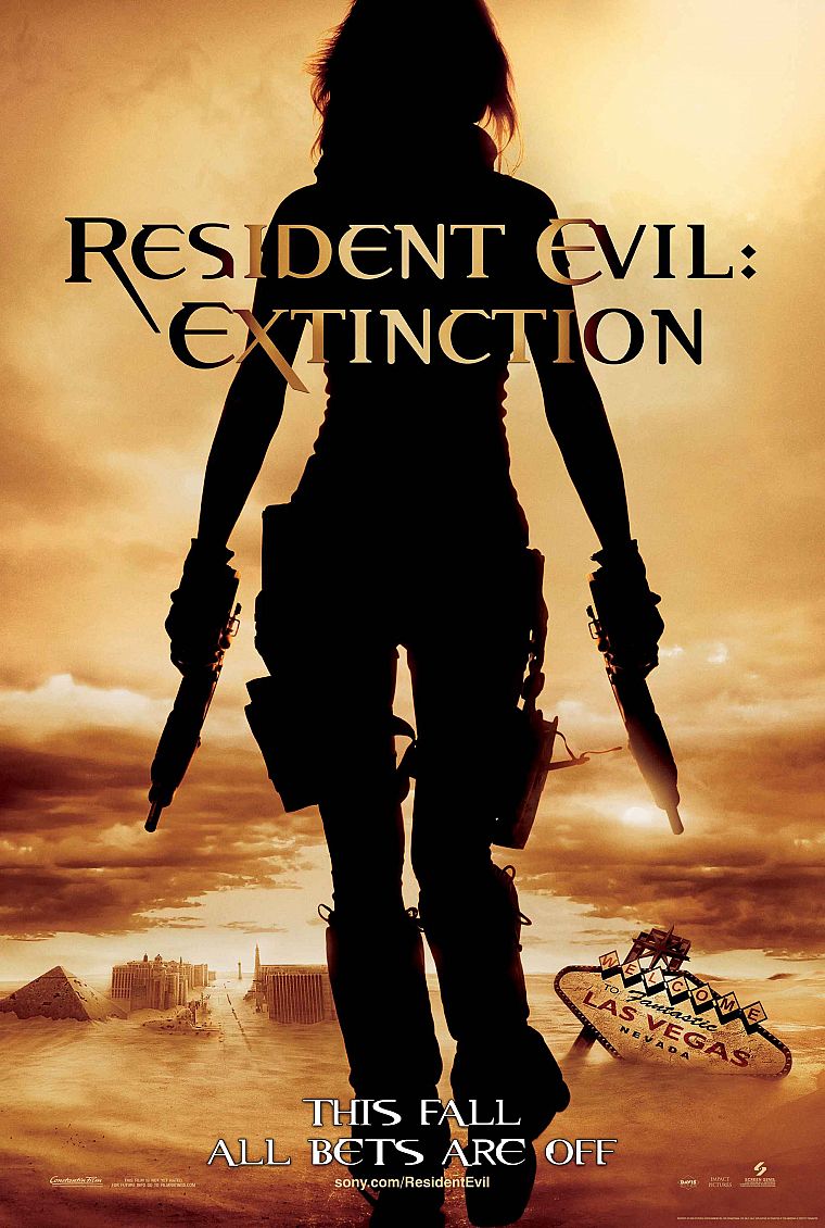 Resident Evil, silhouettes, movie posters, Resident Evil: Extinction - desktop wallpaper