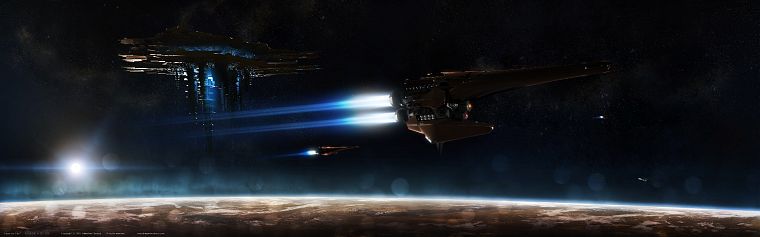 outer space, planets, spaceships, space station, vehicles - desktop wallpaper