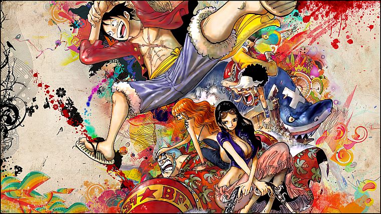 One Piece (anime), Nico Robin, Franky (One Piece), Strawhat pirates, Nami (One Piece), Usopp - desktop wallpaper
