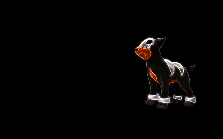 Pokemon, simple background, black background, houndour - desktop wallpaper