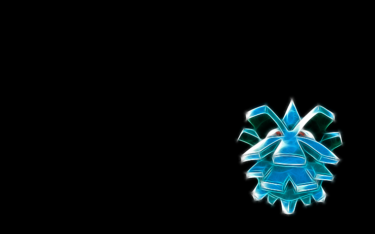 Pokemon, Fractalius, black background, Pineco - desktop wallpaper
