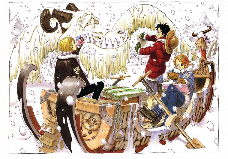 One Piece (anime), Monkey D Luffy, Nami (One Piece), Sanji (One Piece) - desktop wallpaper