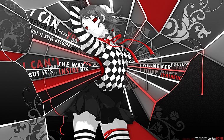 video games, Touhou, sketches, Izayoi Sakuya, thigh highs, polychromatic, games, striped legwear - desktop wallpaper