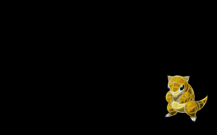 Pokemon, simple background, Sandshrew, black background - desktop wallpaper