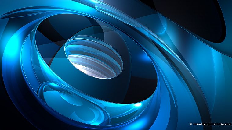 abstract, blue, sound, 3D - desktop wallpaper
