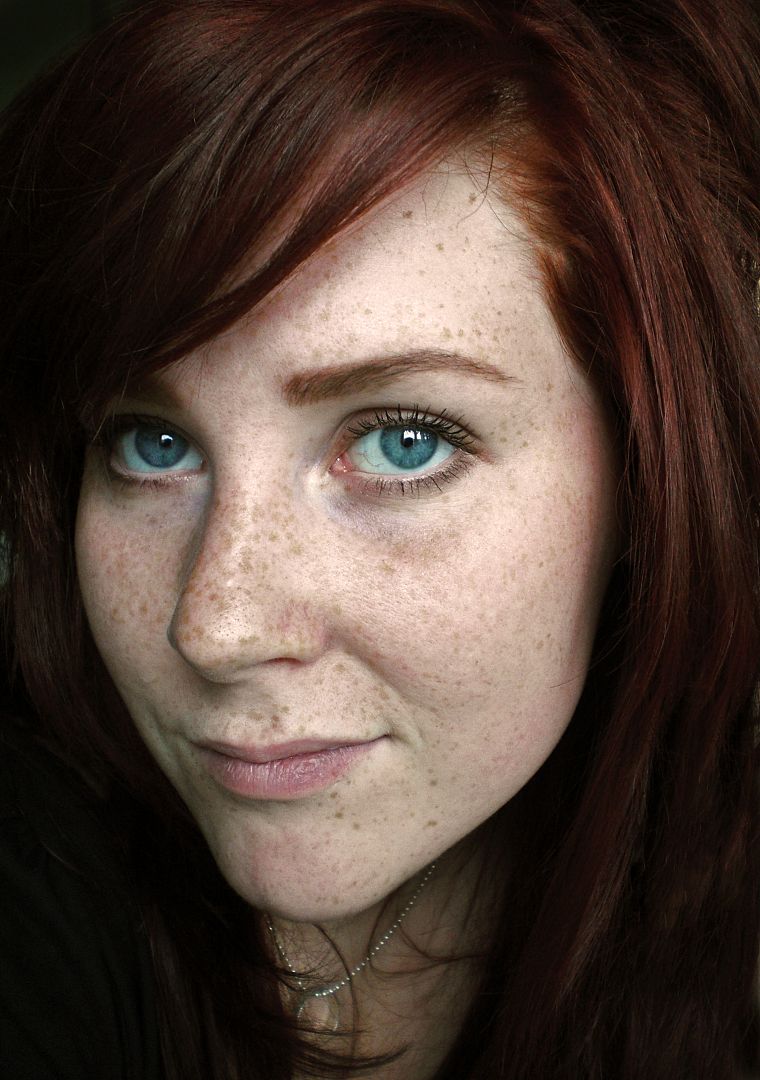 women, blue eyes, redheads, faces - desktop wallpaper