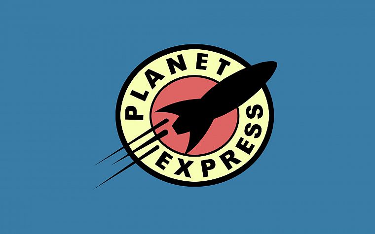 Futurama, planets, logos, simple background - desktop wallpaper