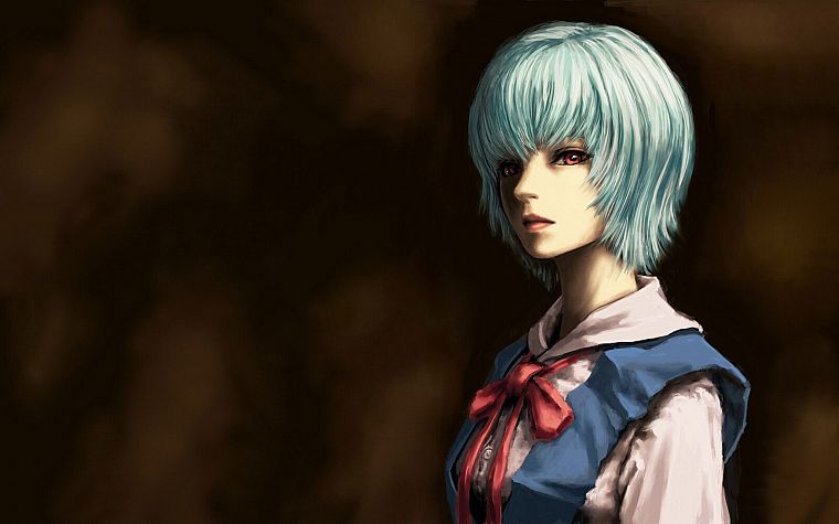 Ayanami Rei, Neon Genesis Evangelion, red eyes, short hair, white hair, anime girls - desktop wallpaper