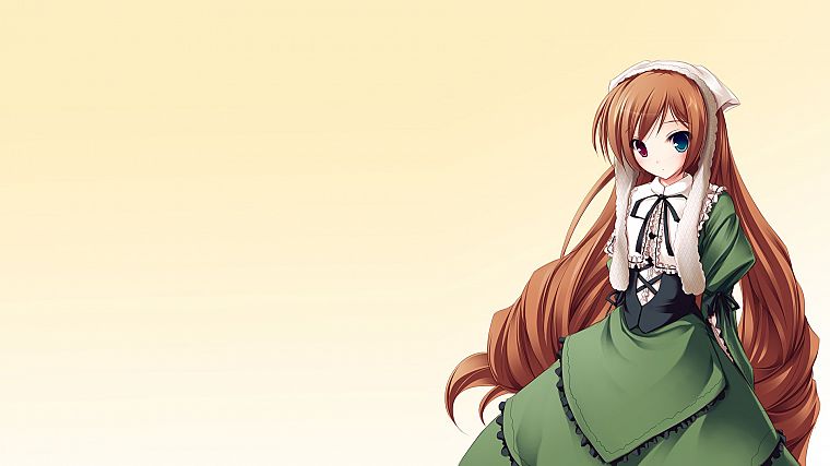 Rozen Maiden, Suiseiseki, heterochromia, simple background, anime girls - desktop wallpaper