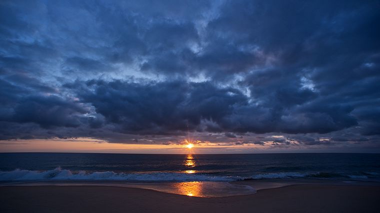 sunset, clouds, beaches - desktop wallpaper