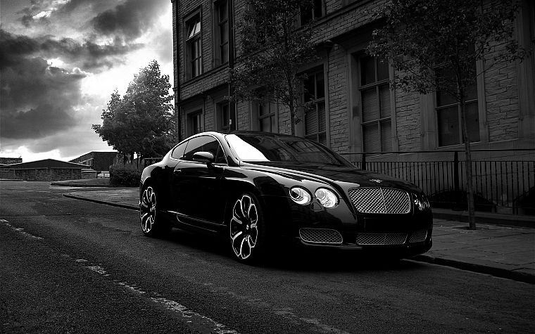 cars, grayscale, Bentley, monochrome - desktop wallpaper