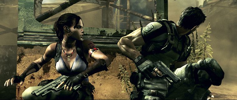 Resident Evil, Shiva, Chris Redfield, Sheva Alomar - desktop wallpaper