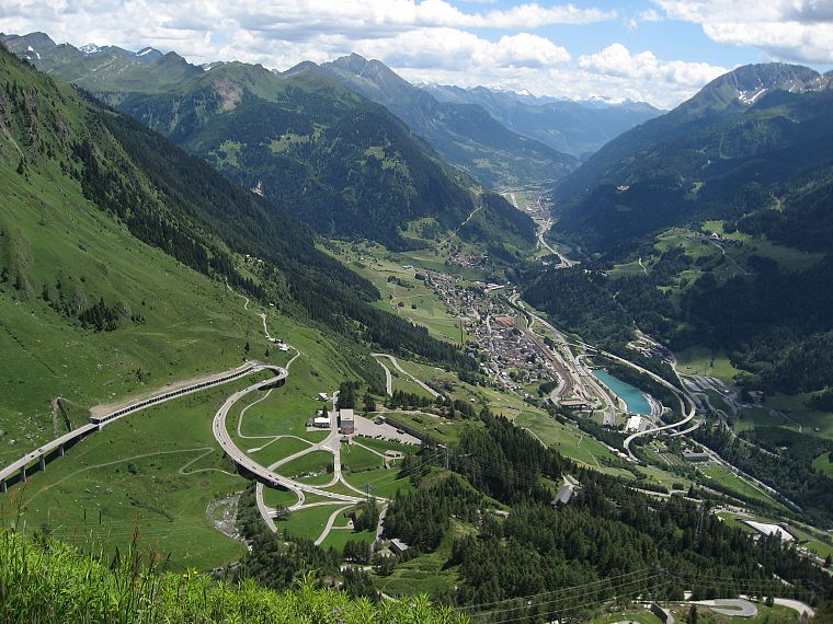 mountains, landscapes, valleys, Switzerland, Gotthard Pass - desktop wallpaper