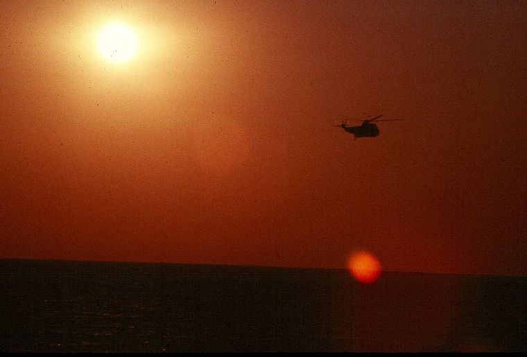 sunset, helicopters, navy, vehicles - desktop wallpaper
