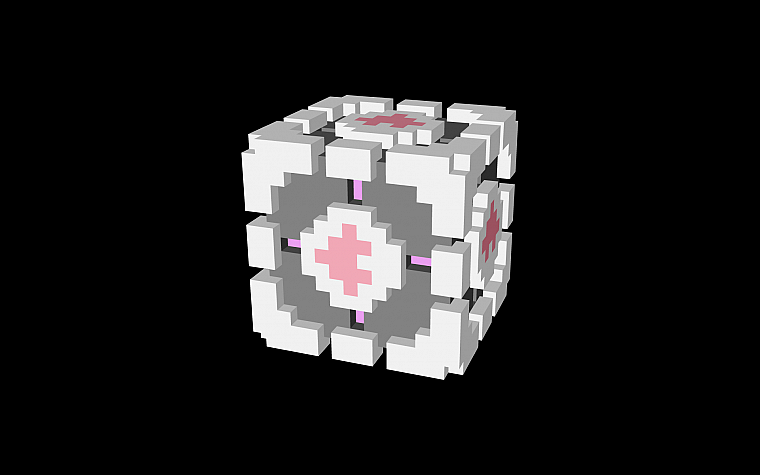 Portal, Companion Cube - desktop wallpaper