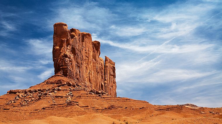 clouds, landscapes, sand, deserts, rocks, skyscapes, rock formations - desktop wallpaper
