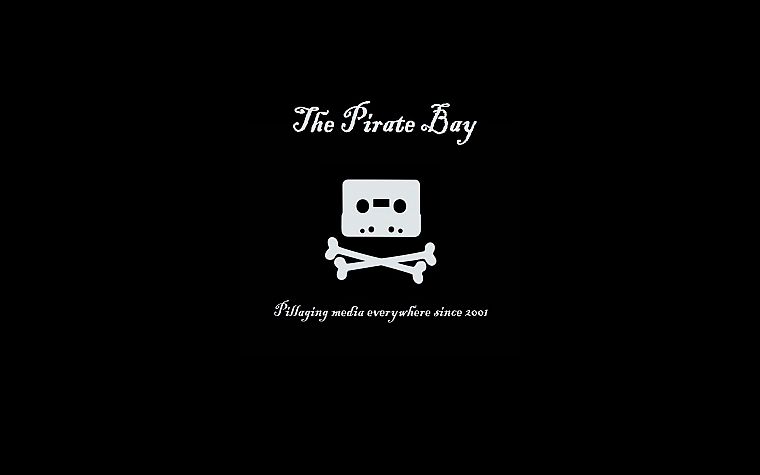 The Pirate Bay, black background - desktop wallpaper