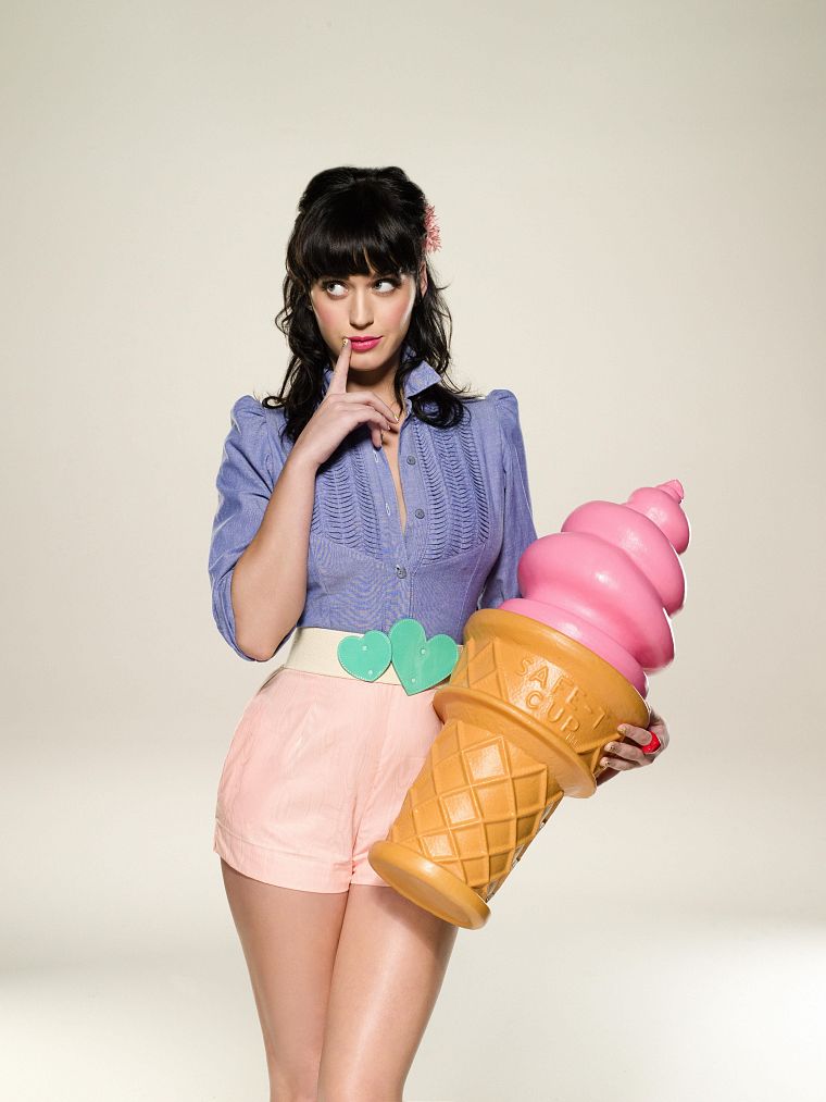 Katy Perry, ice cream, singers - desktop wallpaper