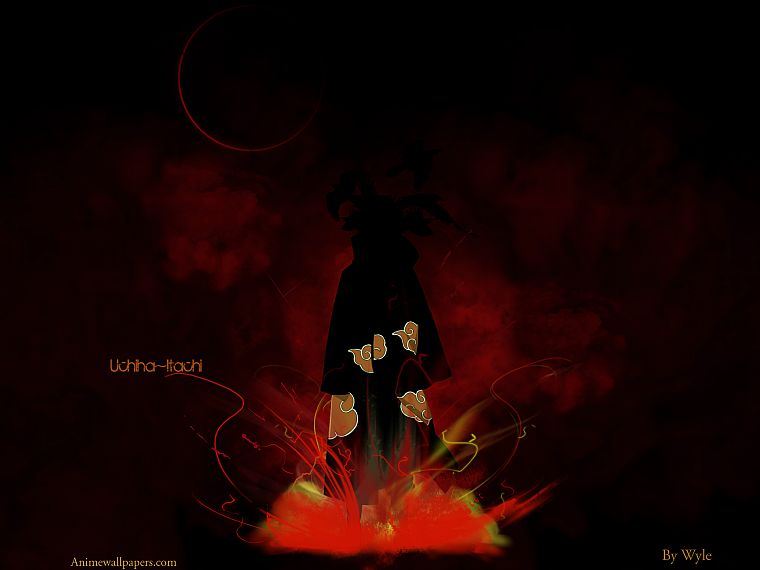 silhouettes, Naruto: Shippuden, Akatsuki, Uchiha Itachi - desktop wallpaper