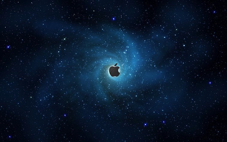 outer space, Apple Inc., logos - desktop wallpaper