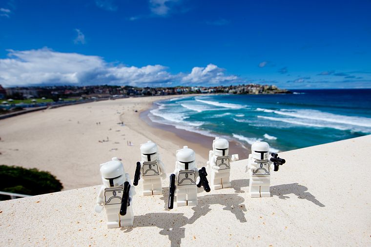 Star Wars, Clone Troopers, Legos, beaches - desktop wallpaper