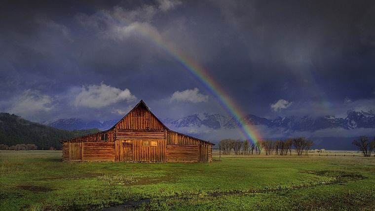 Wyoming, Grand Teton National Park, barn, National Park - desktop wallpaper