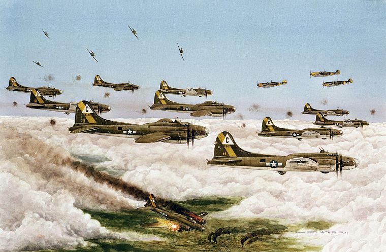 aircraft, bomber, combat, artwork - desktop wallpaper