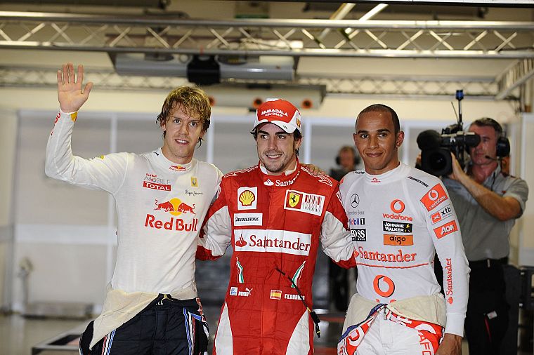 Formula One, Fernando Alonso, Sebastian Vettel, Lewis Hamilton - desktop wallpaper