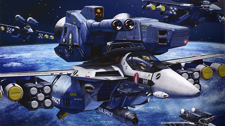 aircraft, Macross, outer space, artwork, vehicles, Roy Focker - desktop wallpaper
