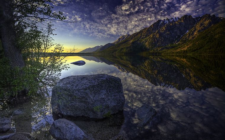 water, nature, rocks, HDR photography - desktop wallpaper