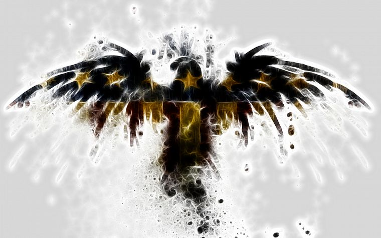 Fractalius, symbol, eagles, American Flag - desktop wallpaper