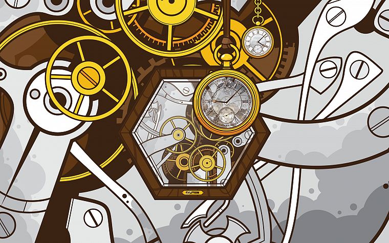 abstract, clocks, gears, clockwork, machinery, JThree Concepts, vector art, cogs, Jared Nickerson - desktop wallpaper