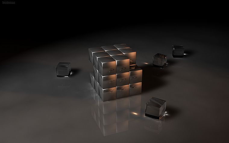 3D view, cubes - desktop wallpaper