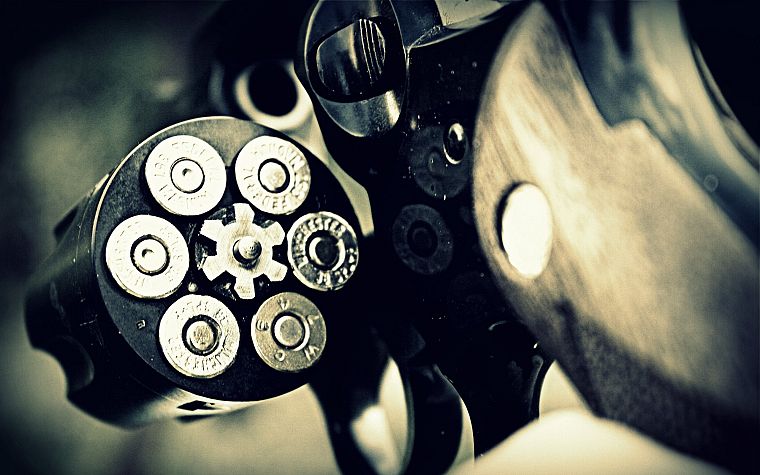 guns, revolvers, weapons, ammunition, bullets - desktop wallpaper